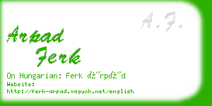 arpad ferk business card